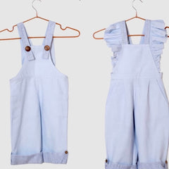 Frill Striped Dungarees for Girls