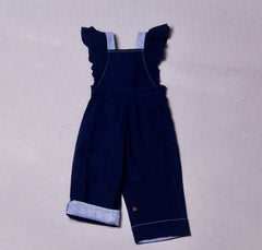 Frill Striped Dungarees for Girls
