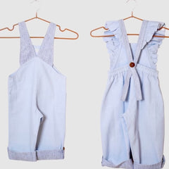 Frill Striped Dungarees for Girls