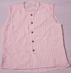 Lemon Kurta with Pink Pleated Bandhi for Boys