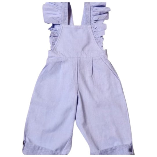 Frill Striped Dungarees for Girls